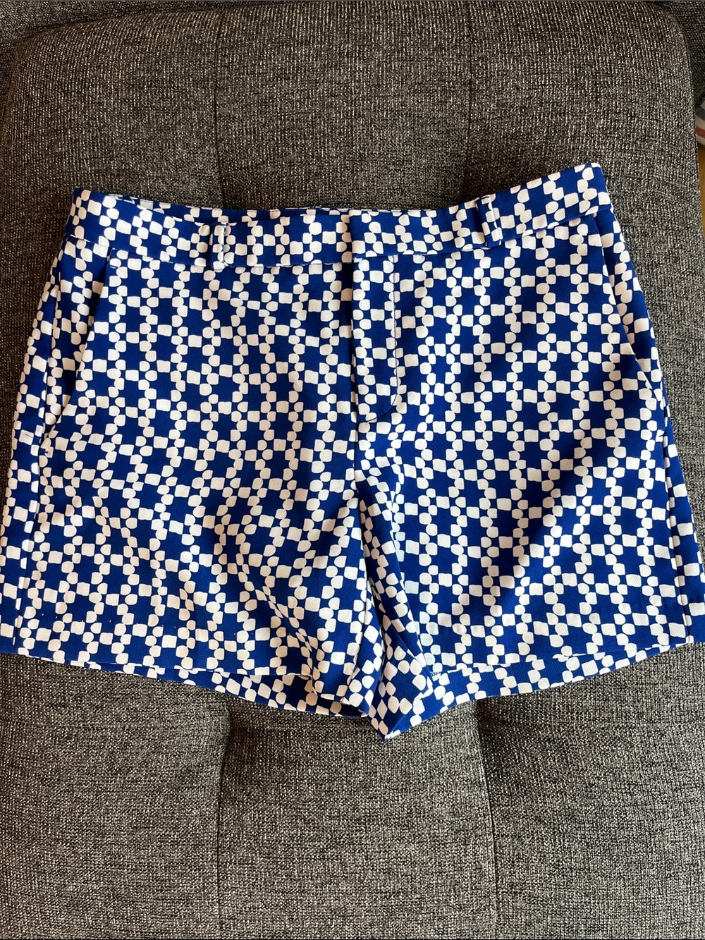Banana Republic Blue and White Geometric Print Shorts size 6